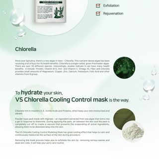 Mặt nạ tảo biển VS Chlorella cooling control modeling mask