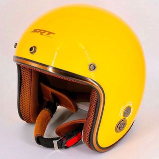 Mũ bảo hiểm 3/4 Ruby SRT Màu Kem - viền đồng, lót nâu cao cấp BH 12 tháng - TẶNG KÈM KHĂN ĐA NĂNG ĐEN