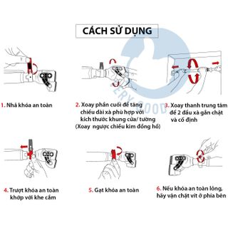 SP008-Thanh tập xà đơn treo tường gắn cửa cao cấp có chốt chống xoay tùy chỉnh từ 72 - 140cm phù hợp tập thể thao tại nhà
