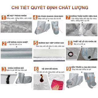 OXM01-Bạt phủ xe máy loại dày áo trùm phủ bọc che nắng mưa xe máy các dòng phân khúc từ nhỏ tới lớn vải tráng nhôm cao cấp