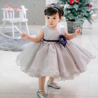 Đầm công chúa bé gái, váy công chúa màu xám độc lạ cực xinh phù hợp cho bé dự tiệc sinh nhật đám cưới giáng sinh cho bé từ 1 tuổi - 10 tuổi, 6kg-45kg giá sỉ