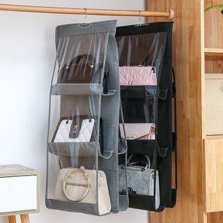 HL062-Túi treo bảo quản túi xách 6 ngăn túi treo giỏ xách chống bụi bẩn có móc treo xoay 360 độ tiện dụng nhiều màu