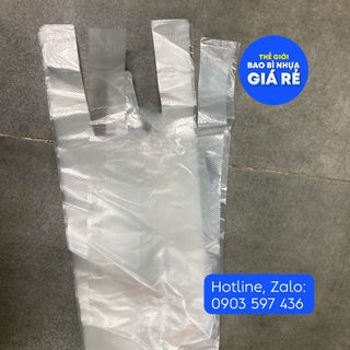 Sỉ 1kg túi Nilon 2 quai trong đựng nước mía, cốc trà sữa, cà phê tiện lợi - Bao Bì Nhựa