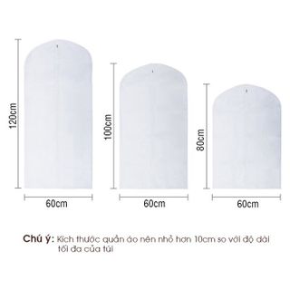 Túi bọc quần áo treo tủ chống bụi chống thấm có khóa kéo
