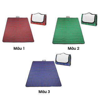 SP025-Thảm dã ngoại du lịch đi biển, bạt trải picnic cắm trại đi phượt kết hợp tập yoga gấp gọn sọc kẻ caro giá rẻ