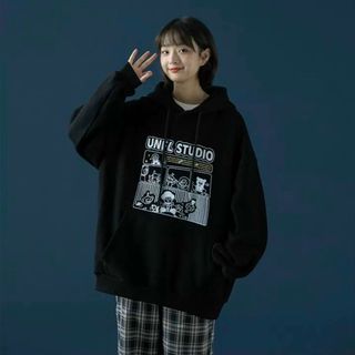 Áo hoodie chất thun nỉ in UNFL STUDIO form dưới 70kg
