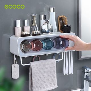 giá sỉ - giá bán buôn nhựa Ecoco kệ úp cốc màu Ecoco : Kệ Cài Bàn Chải Đánh Răng Ecoco Tặng Kèm Cốc Màu E2111 E2112 E2113 giá sỉ