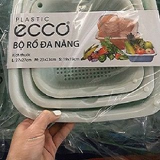 BỘ RỔ ĐA NĂNG ECCO: SÉT 6 MÓN GỒM 3 RỔ & 3 CHẬU NHỰA ECCO giá sỉ