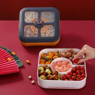 Khay hộp mứt tết 2 tầng hiện đại
