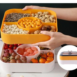 Khay hộp mứt tết 2 tầng hiện đại