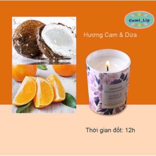 Nến thơm không khói cao cấp Menahem nến thơm thư giãn tinh dầu thiên nhiên