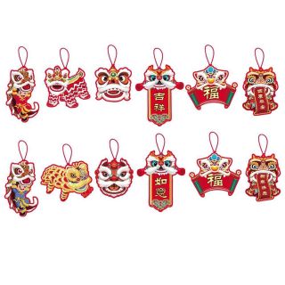 Set 12 phụ kiện trang trí năm mới