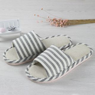 Dép lê nữ nam đi trong nhà mùa đông Hàn Quốc, Dép văn phòng đế xốp siêu nhẹ, vải bố, siêu êm chống trơn trượt DU1