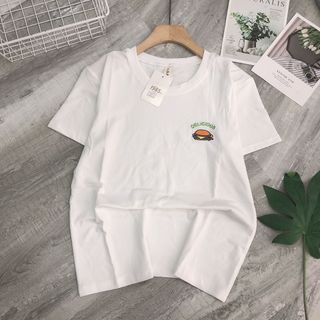 Áo thun thêu trắng from vừa borip xịn hàng Qc