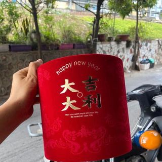 Trụ nhung cắm hoa đào đông