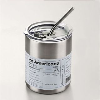 HL069-70--Cốc Giữ Nhiệt Cao Cấp Inox 304 Có Ống Hút Và Nắp Chống Trào- Ly Giữ Nhiệt Iced Americano 360-600ML Thời Gian 6 - 8 Tiếng