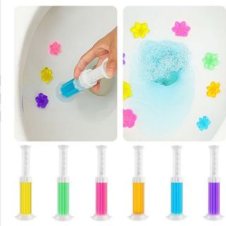 Gel thơm khử mùi diệt khuẩn toilet, Gel dính bồn cầu làm sạch lavabo dạng thạch hình bông hoa có 6 mùi thơm, hoa khử mùi