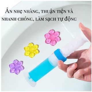 Gel thơm khử mùi diệt khuẩn toilet, Gel dính bồn cầu làm sạch lavabo dạng thạch hình bông hoa có 6 mùi thơm, hoa khử mùi