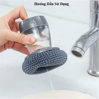 Dụng Cụ Cọ Xoong Nồi Thông Minh Tích Hợp Bình Đựng Xà Phòng, Cọ Bếp, Cọ Bát-rửa chén Đa Năng Tiện Lợi