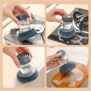 Dụng Cụ Cọ Xoong Nồi Thông Minh Tích Hợp Bình Đựng Xà Phòng, Cọ Bếp, Cọ Bát-rửa chén Đa Năng Tiện Lợi