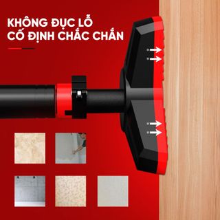 SP029-Xà đơn treo tường gắn cửa cao cấp 3 cạnh có chốt chống xoay tải trọng lên đến 200kg độ dài tùy chỉnh từ 92 đến 130cm