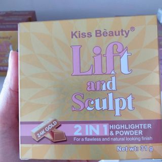 Phấn phủ kèm phấn bắt sáng Kiss Beauty 24k Gold