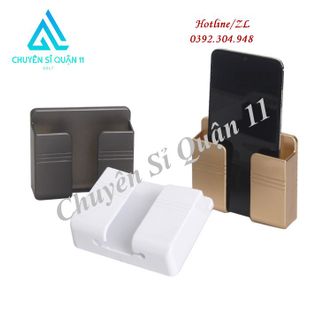 Giá đỡ dán tường treo remote máy lạnh đa năng, kệ treo sạc điện thoại, đầu dây điện - kệ điện thoại remote giá sỉ