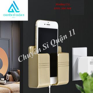 Giá đỡ dán tường treo remote máy lạnh đa năng, kệ treo sạc điện thoại, đầu dây điện - kệ điện thoại remote giá sỉ