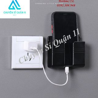 Giá đỡ dán tường treo remote máy lạnh đa năng, kệ treo sạc điện thoại, đầu dây điện - kệ điện thoại remote giá sỉ