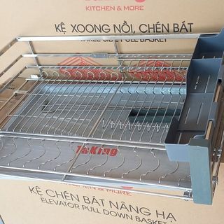 Kệ bát đĩa nan dẹt SUS304 cánh kéo TaKing
