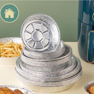 Dĩa bạc 18cm - 22cm, khay nướng, khay giấy bạc lót nồi chiên không dầu, nướng bánh bông lan, hào, bánh mì bơ - dĩa giấy bạc giá sỉ