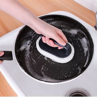 Bàn Chải Chà Cọ Rửa bọt biển, bàn chải Vệ Sinh Nhà Bếp Nhà Tắm Có Tay Cầm Dụng Cụ Lau Chùi Thông Minh Tiện Dụng