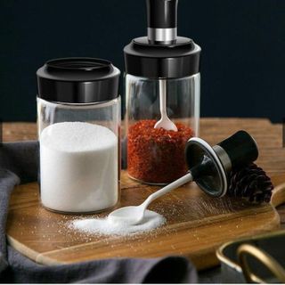 HŨ ĐỰNG GIA VỊ THỦY TINH CAO CẤP - CÓ MUỖNG - HÀNG CHUẨN LOẠI 1 - LỌ GIA VỊ NẮP MUỖNG GIÁ SỈ
