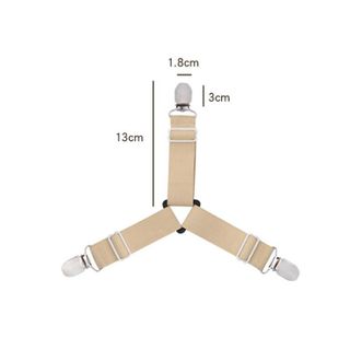 Bộ 4 dây Kẹp drap 3 chấu Inox Cố Định Ga Giường, Drap Giường, Tấm Trải Giường Chống Xê Dịch Chịu Lực Tốt