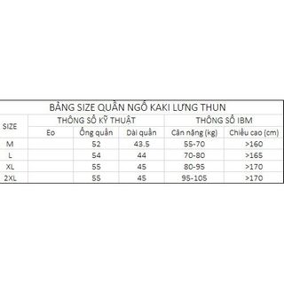 QUẦN NGỐ KAKI NAM LƯNG THUN CAO CẤP FORM CHÂU ÂU MẶC TỪ 55-105KG
