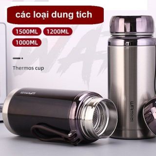 Bình đựng nước giữ nhiệt mini cute 1000ml - 1500ml phích ủ pha trà có lưới lọc giu nhiet nóng lạnh inox 304 cao cấp BAOL