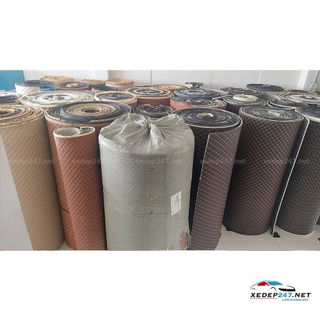 [PHỤ LIỆU MAY] Da carbon nhiều chỉ lót sàn 5D dành cho xe ô tô DÀY 10mm; dùng may sàn ô tô
