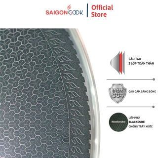 Chảo chống dính Saigoncook Blackcube Prime X3 - Sâu lòng inox 304 Size 20