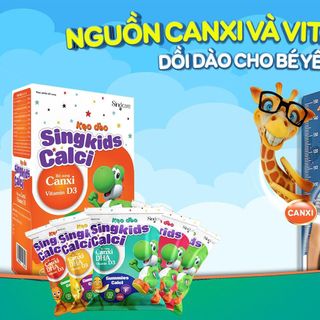 Kẹo dẻo SingKids Calci - Bổ sung Canxi và vitamin D3