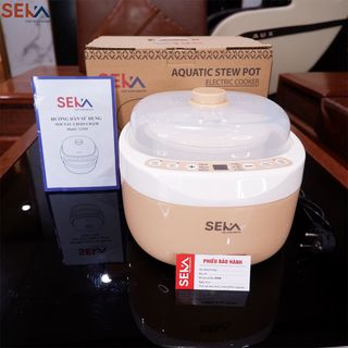 Nồi nấu cháo chậm SEKA 1L cho bé ăn dặm - Nồi hầm hấp cách thuỷ chưng yến đa năng.