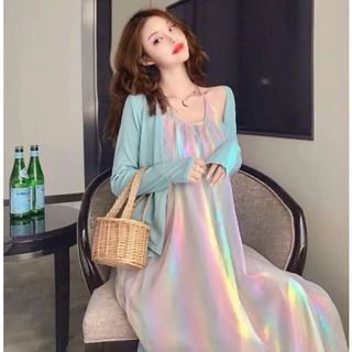 [FREESHIP] [HOÀN XU] Áo đầm suông ánh xà cừ Ulzzang