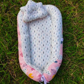 Nôi vải cho bé VMOM, nôi ngủ chung giường cho bé tặng gối kèm theo VMOM