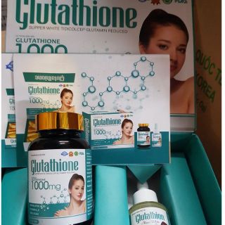 Viên uống trắng da Glutathione 1000mg bật tông tức thì sau 7 ngày Tặng kèm Serum - Hộp 30 viên