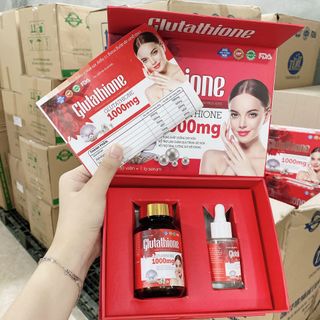 Viên uống trắng da Glutathione 1000mg bật tông tức thì sau 7 ngày Tặng kèm Serum - Hộp 30 viên