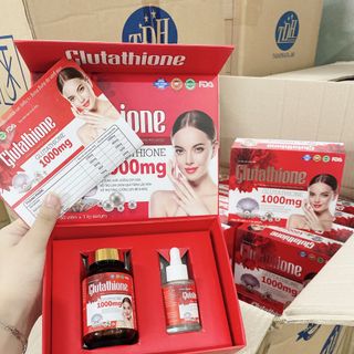 Viên uống trắng da Glutathione 1000mg bật tông tức thì sau 7 ngày Tặng kèm Serum - Hộp 30 viên