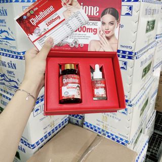 Viên uống trắng da Glutathione 1000mg bật tông tức thì sau 7 ngày Tặng kèm Serum - Hộp 30 viên