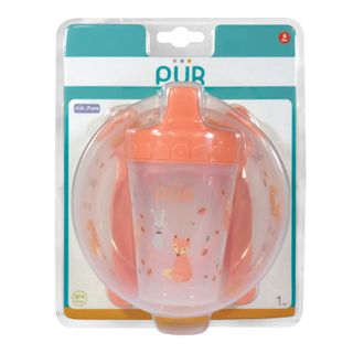 Bộ tô, ly, muỗng, nĩa tập ăn Pur