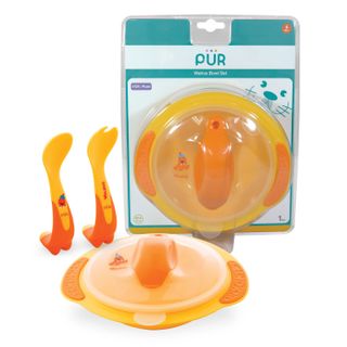 Bộ tô ăn dặm có nắp, muỗng, nĩa hình Hải cẩu Pur