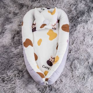 [VẢI ĐÃ ĐƯỢC KIỂM ĐỊNH] Nôi cho bé MERU [TẶNG GỐI] Nôi ngủ chung giường đệm ngủ sơ sinh