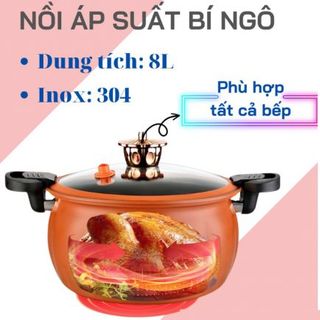 NỒI ÁP SUẤT BÍ NGÔ 8 LÍT ĐA NĂNG CHỐNG DÍNH